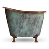Coppersmith Creations Copper Single Slipper Blue Green Hammered Freestanding Bath