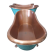 Coppersmith Creations Clawfoot Copper Plain Antique Finish Interior & Patina Exterior Freestanding Bath