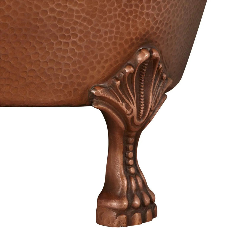 Coppersmith Creations Clawfoot Hammered Copper Single Slipper Freestanding Bath