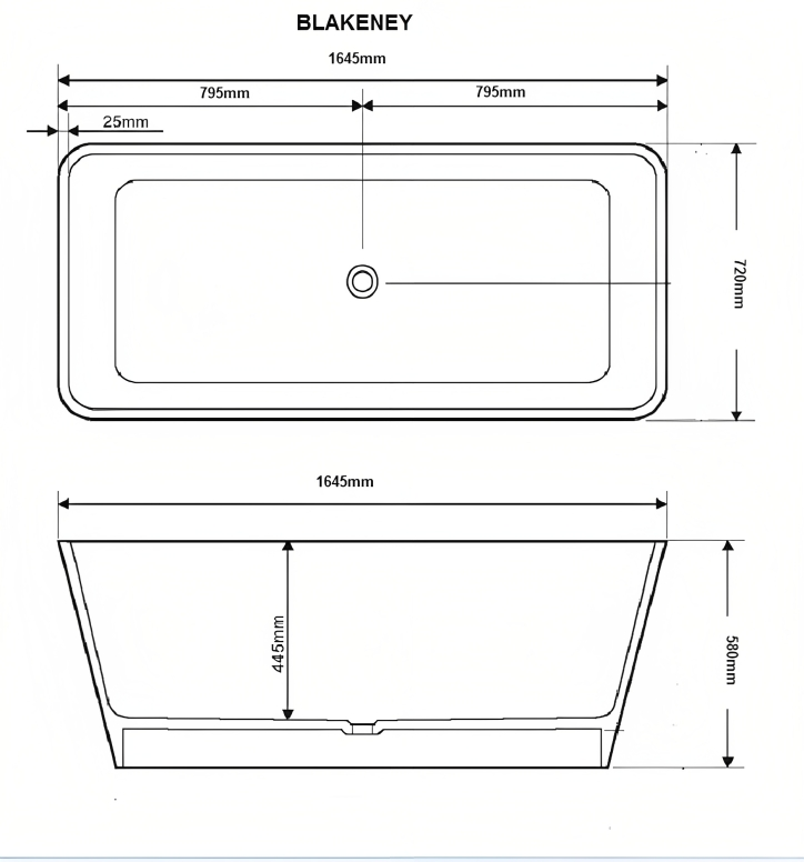 Royce Morgan Blakeney Freestanding Bath 1645mm