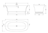 Old London Farringdon L1555 x W740mm Double Ended Freestanding Bath