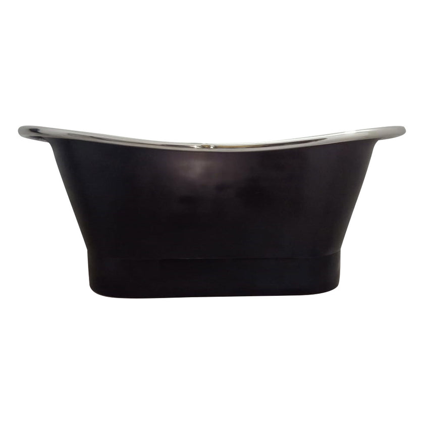 Coppersmith Creations Copper Straight Base Nickel Inside Black Freestanding Bath