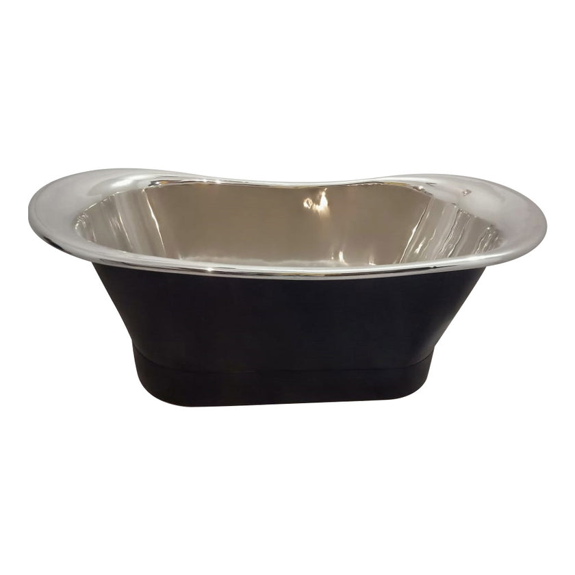 Coppersmith Creations Copper Straight Base Nickel Inside Black Freestanding Bath