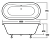 Old London - Kingsbury 1490 x 745 Double Ended Freestanding Bath