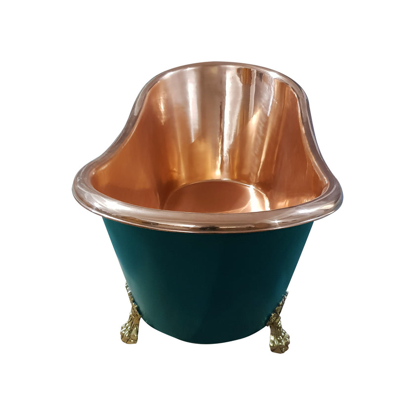 Coppersmith Creations Copper Clawfoot Blue Green Freestanding Bath