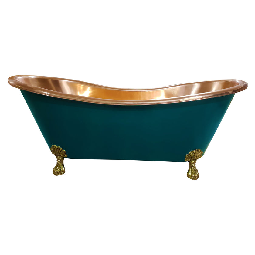 Coppersmith Creations Copper Clawfoot Blue Green Freestanding Bath