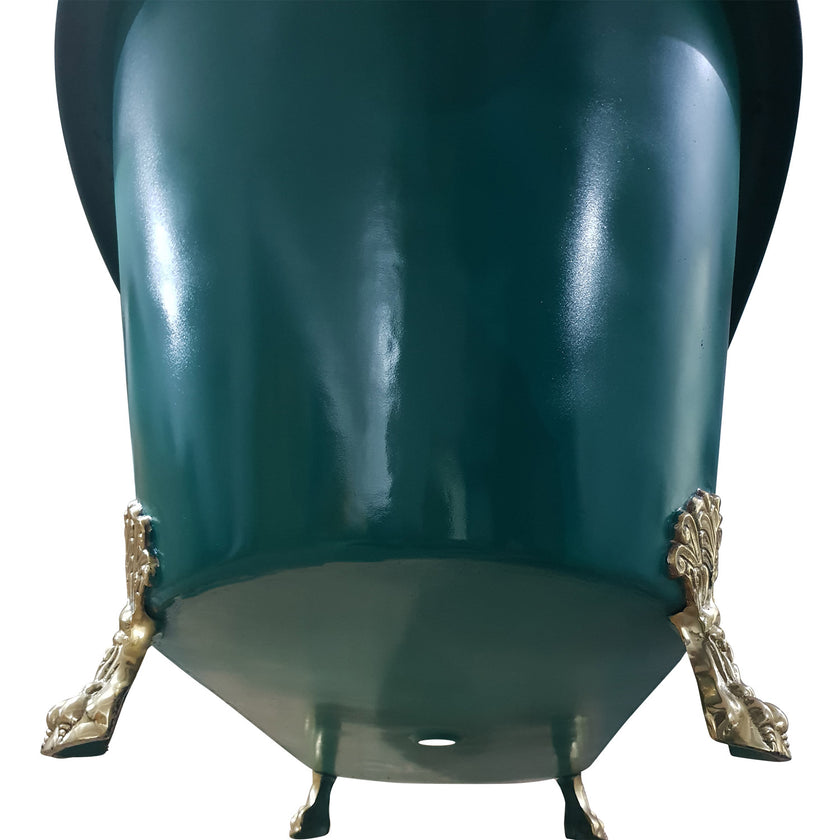 Coppersmith Creations Copper Clawfoot Blue Green Brass Freestanding Bath