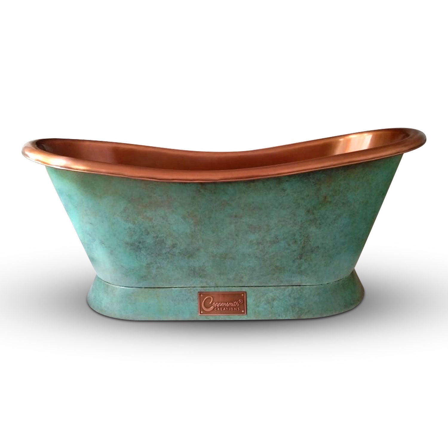 Coppersmith Creations Copper Blue Green Freestanding Bath