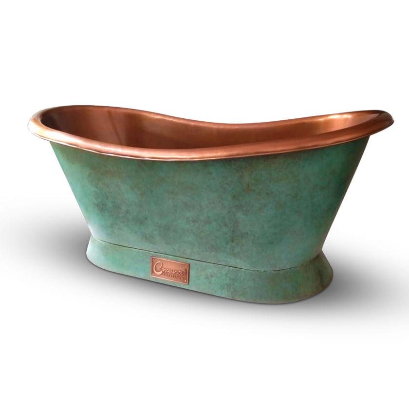 Coppersmith Creations Copper Blue Green Freestanding Bath