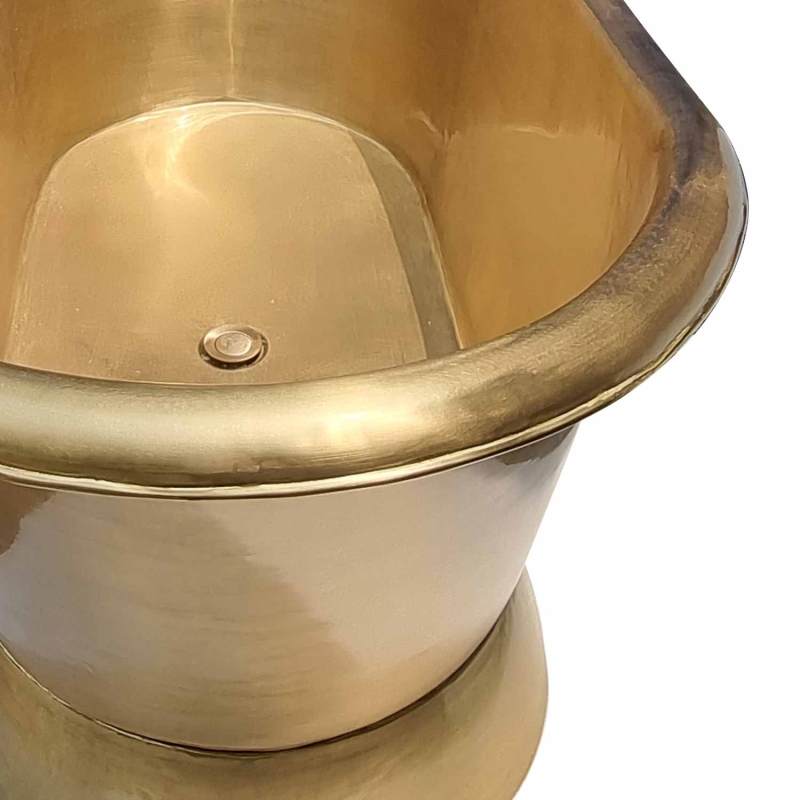 Coppersmith Brushed Slanting Base Brass Exterior Freestanding Bath