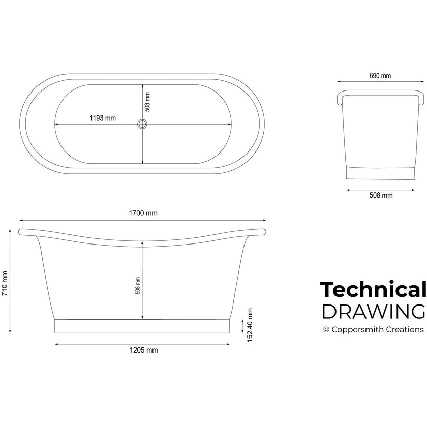 Coppersmith Creations Copper Freestanding Bath Nickel Inside
