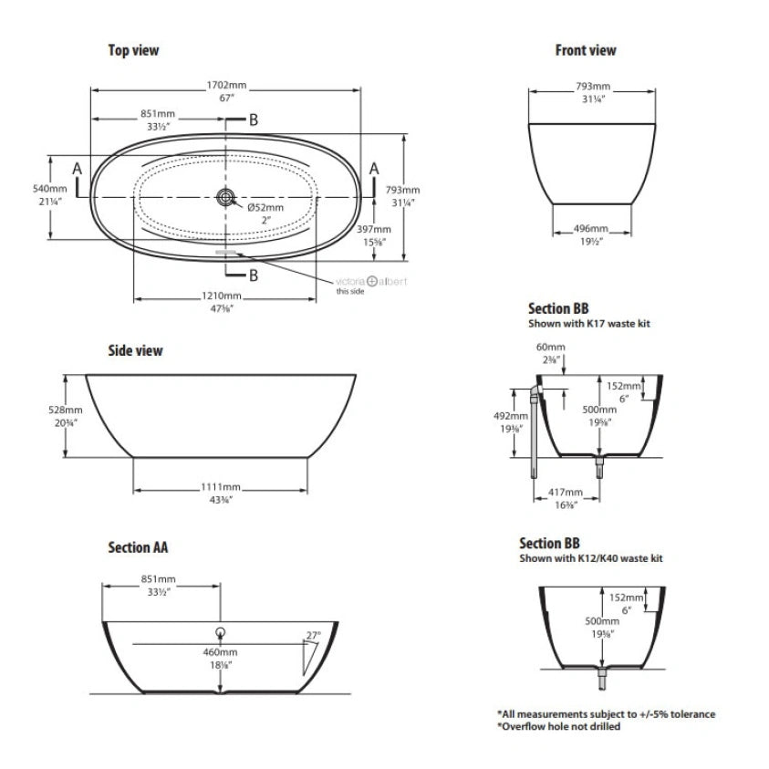 Victoria & Albert Terrassa Freestanding Bath