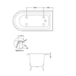 BC Designs Tye Freestanding Shower Bath - All Sizes