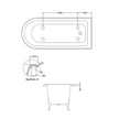 BC Designs Tye Freestanding Shower Bath - All Sizes