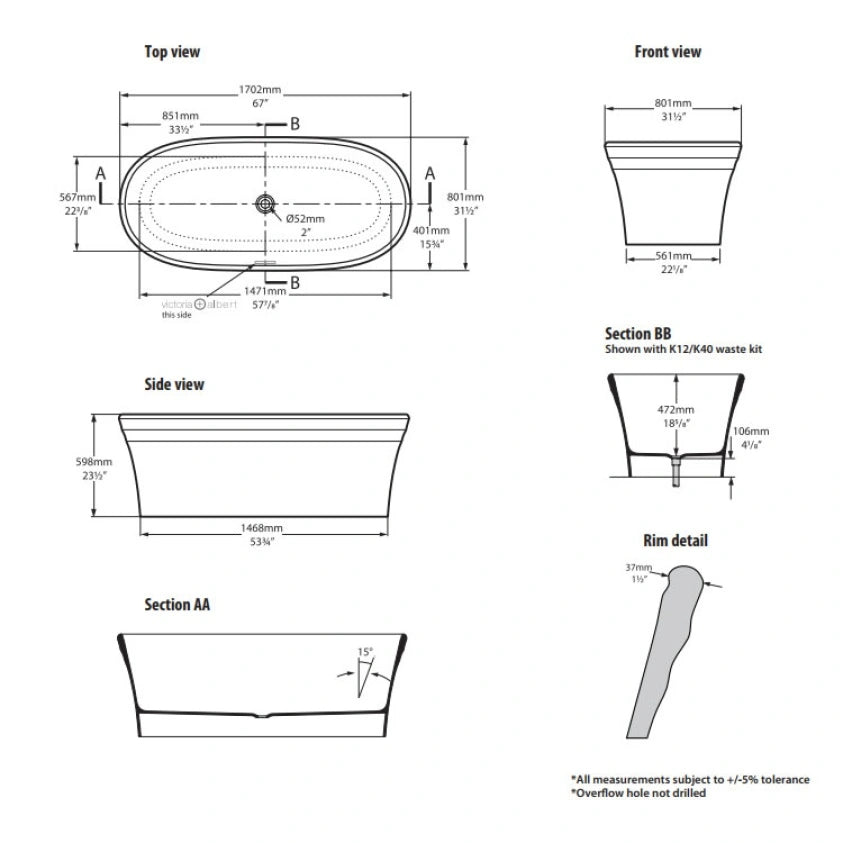 Victoria & Albert Warndon Freestanding Bath