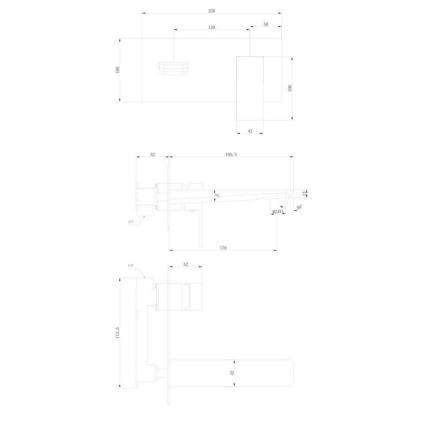 Muro Wall Mounted Basin Mixer