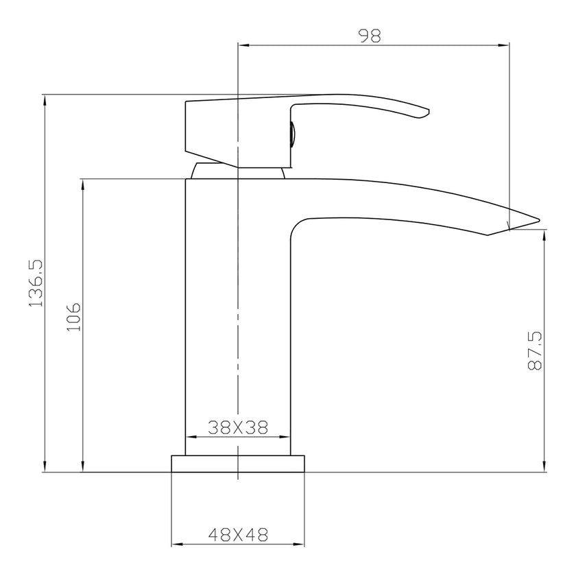 Descent Matt Black Mini Mono Basin Mixer
