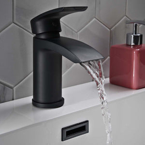 Belini Matt Black Mono Basin Mixer