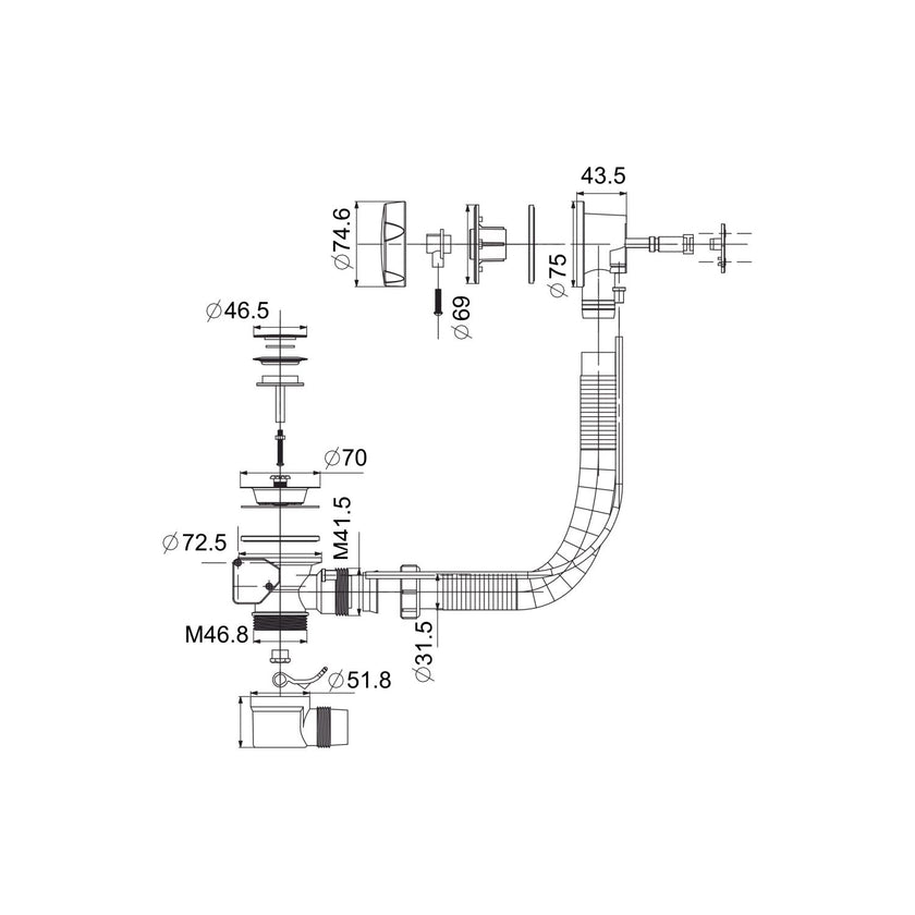 Bath Pop-Up Waste with Overflow
