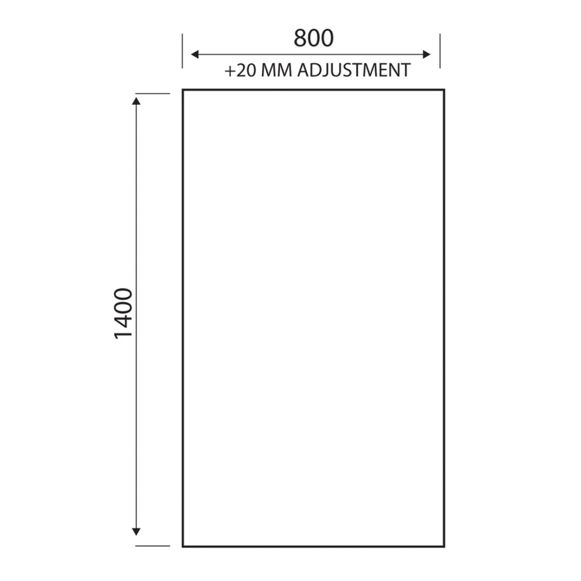 MONO 6mm Square Edge Bathscreen 1400x800 mm