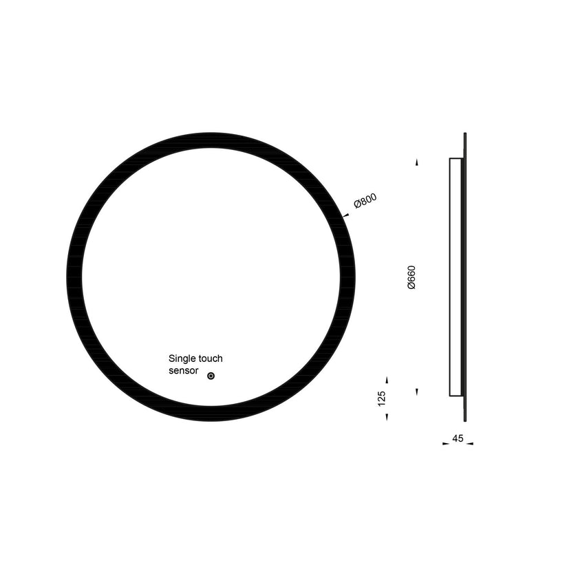 Lunar LED Mirror W/Demister Pad