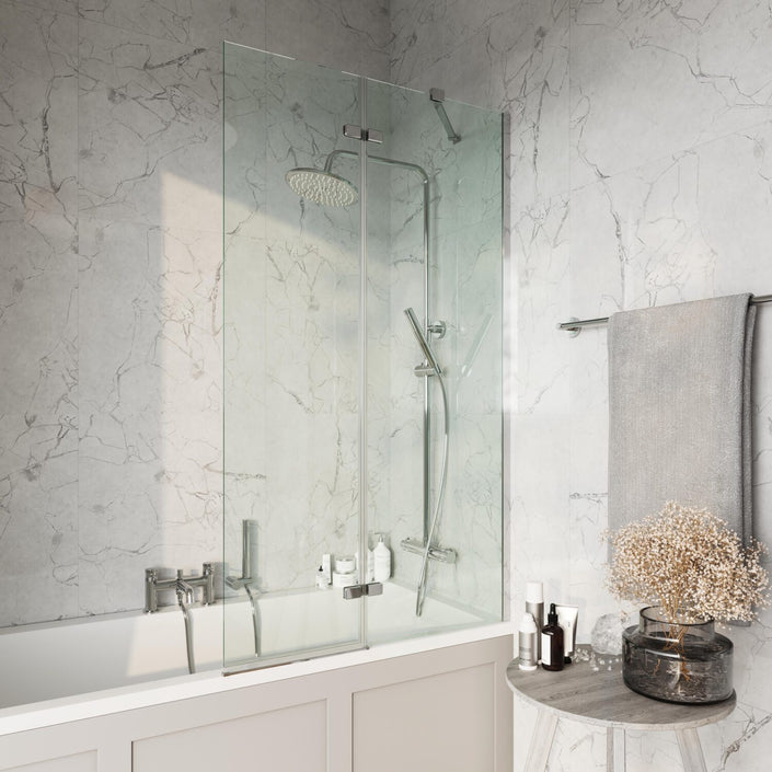 Square 900mm Bathscreen inc Fixed Panel