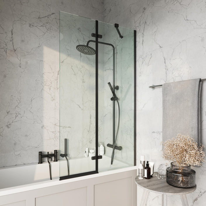 Square 900mm Bathscreen inc Fixed Panel
