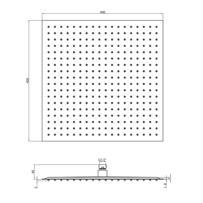 Stainless Steel Fixed Head 200mm