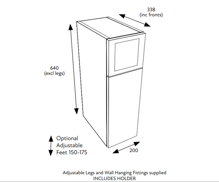 200 Standard Toilet Roll Cabinet exc holder