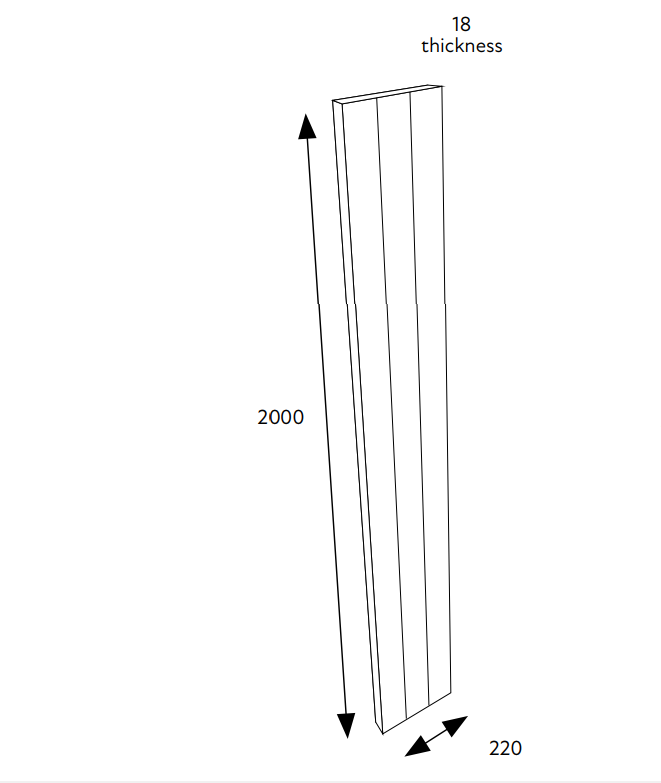 Slimline Tall End Panel Trad