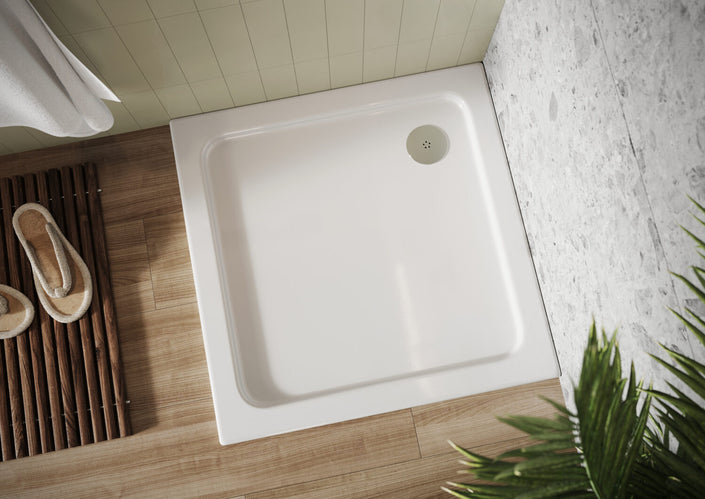 Square 30mm Shower Tray White