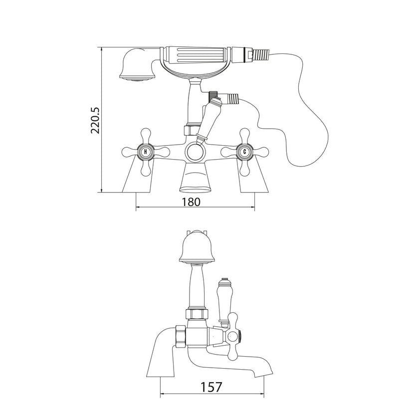 Classica Bath Shower Mixer with Cradle