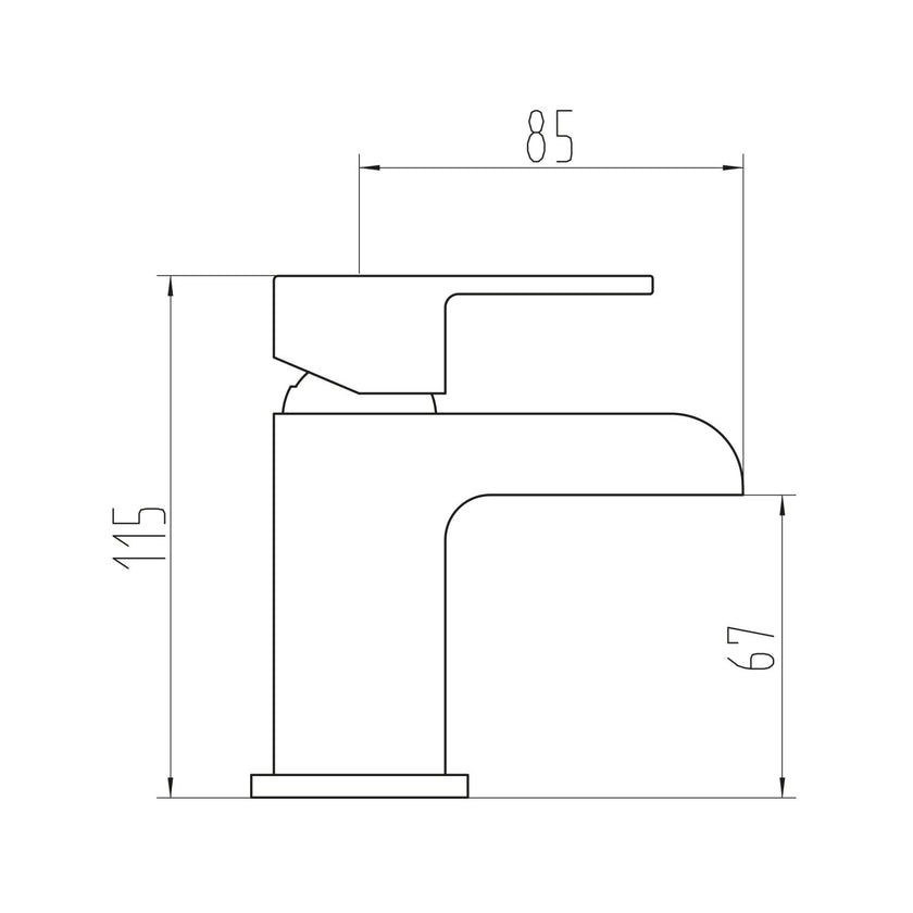 Victoria Mini Mono Basin Mixer with Push Waste