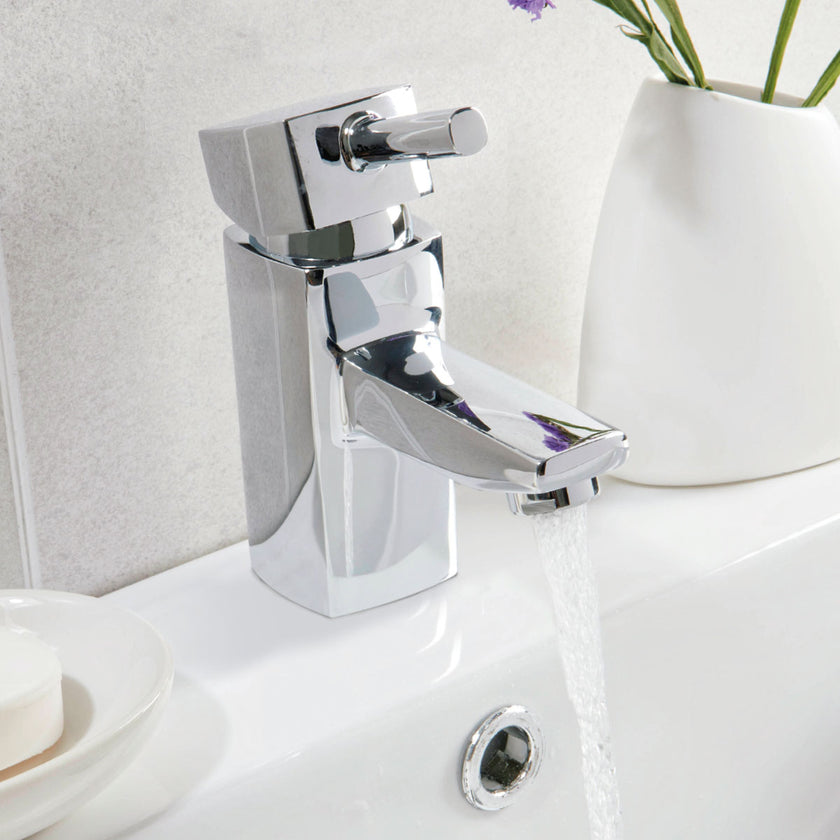 Forme Mini Mono Basin Mixer with Push Waste