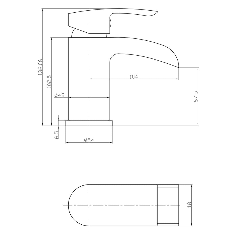 Monument Mono Basin Mixer with Push Waste