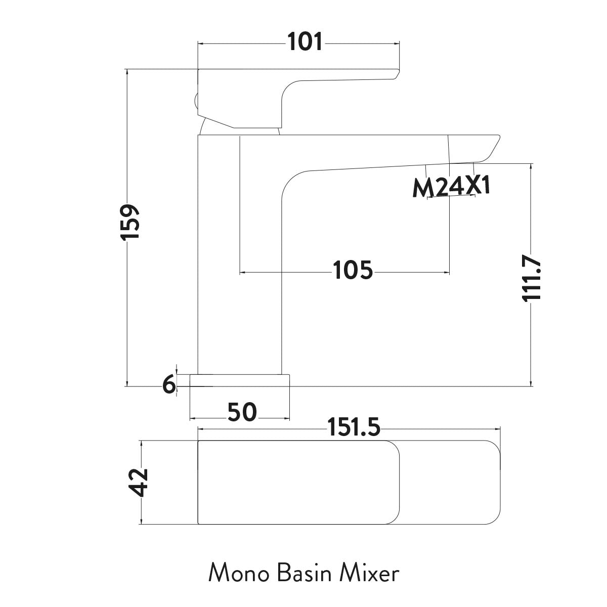 Muro Basin Mono Mixer