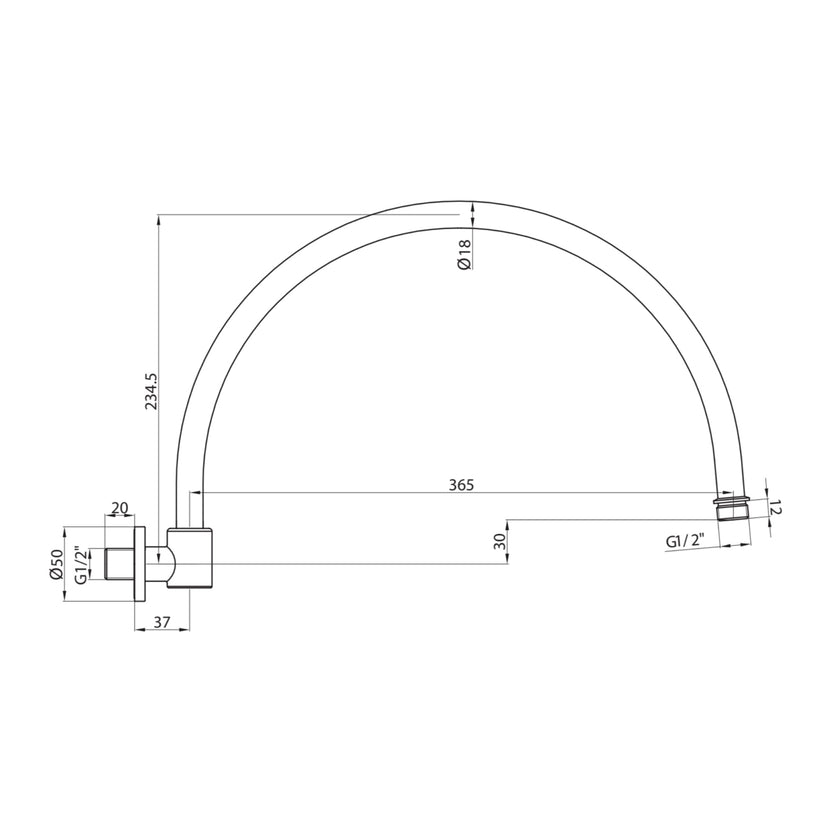 Traditional Pivoting Shower Wall Arm