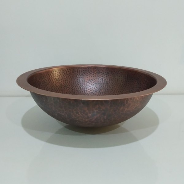 Round Hammered Copper Bowl Sink - Coppersmith Creations