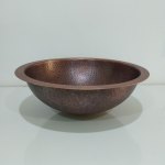 Round Hammered Copper Bowl Sink - Coppersmith Creations