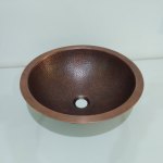 Round Hammered Copper Bowl Sink - Coppersmith Creations