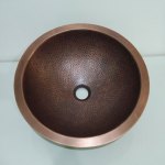 Round Hammered Copper Bowl Sink - Coppersmith Creations
