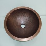 Round Hammered Copper Bowl Sink - Coppersmith Creations