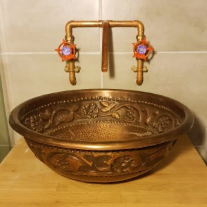 Copper Sink Embossed Hammered - Coppersmith Creations